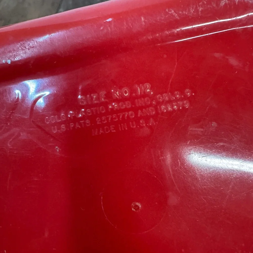 Vintage Retro Plastic Red White Cream SUGAR Canister‎